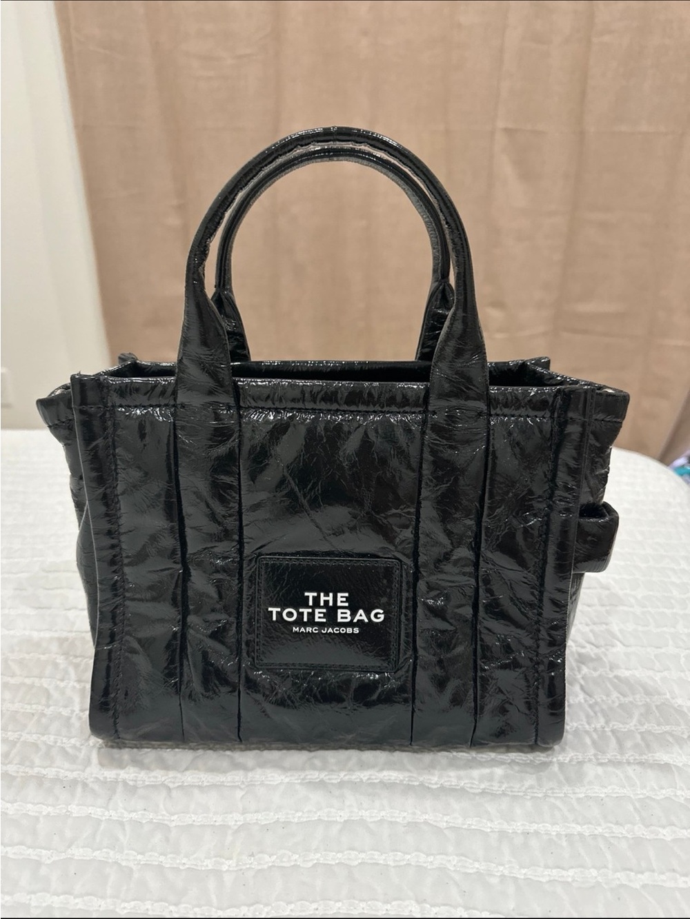 Marc Jacobs Patent Leather Mini Tote in Black